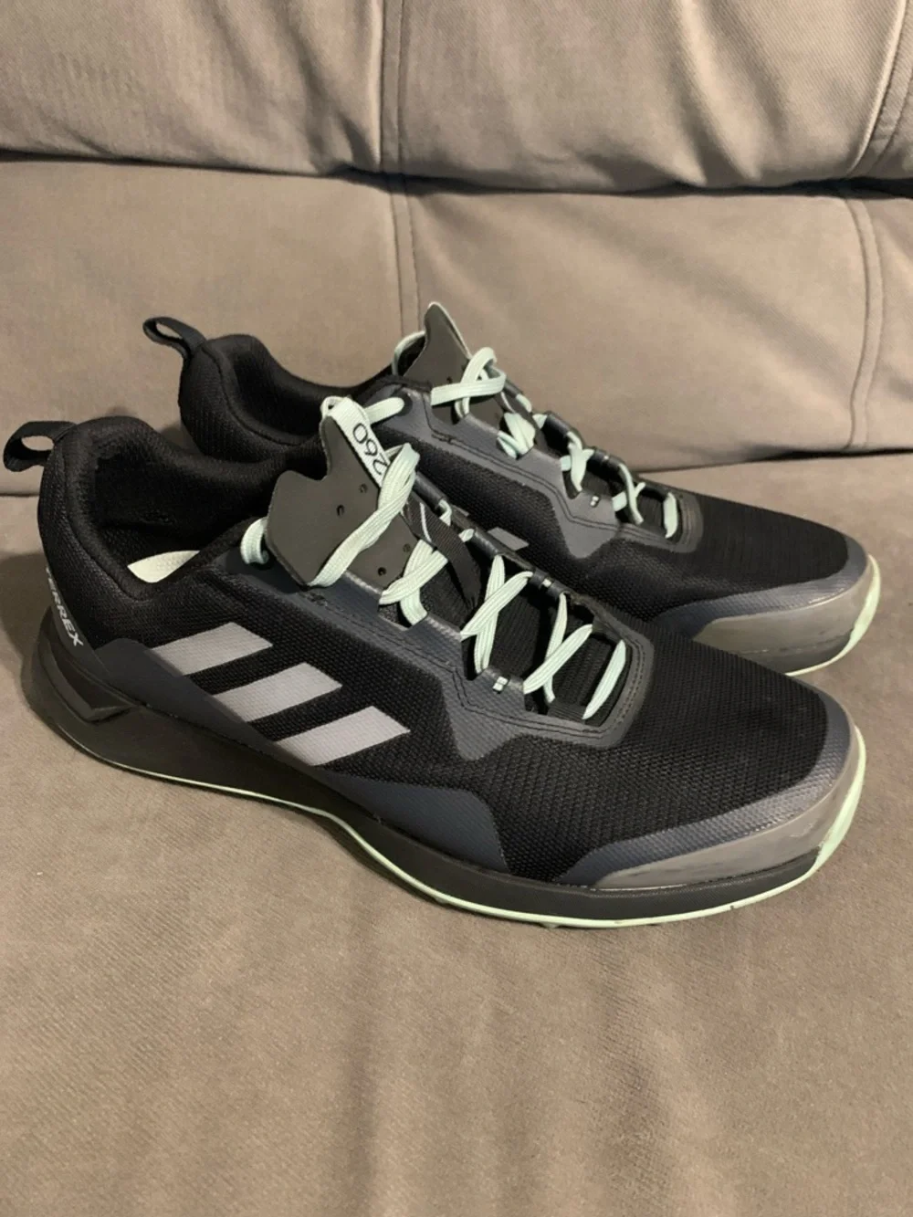 Adidas TERREX 260 Black Sneakers with Mint Green Accents